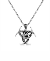 Rhona Sutton Silver Emblem Stainless Steel Pendant Necklace