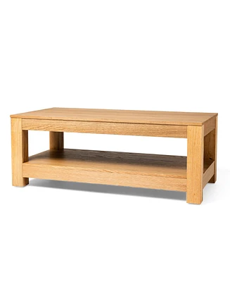 Maven Lane Paulo Wooden Coffee Table in Weathered Natural Finish