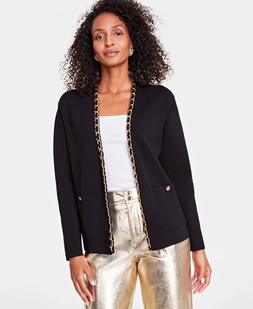 I.n.c. International Concepts Women's Chain-Trim Cardigan, Created for Macy's