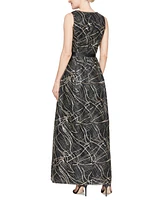 Alex Evenings Petite Sequinned Embroidered Evening Gown