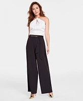 I.n.c. International Concepts Women's High-Rise Chain-Belt Pants, Exclusively at Macy's