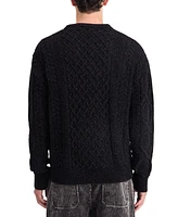 Scotch & Soda Men's Crewneck Extra Dropped Shoulder Chenille Cable Sweater