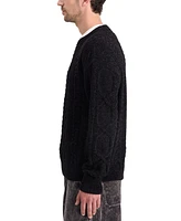 Scotch & Soda Men's Crewneck Extra Dropped Shoulder Chenille Cable Sweater