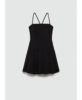 Mango Women's Crossed Back Pleated Dress