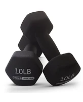 HolaHatha 5, 10, and 15 Lb Neoprene Dumbbell Free Hand Weight Set w/ Rack, Multi