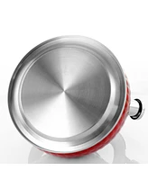 MegaChef 3 Quart Stovetop Whistling Kettle in Red