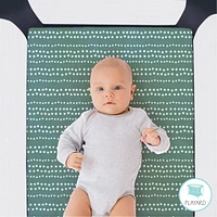 The Peanutshell Green Dino 3-Pack Fitted Playard Sheets