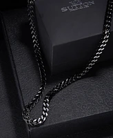 Rhona Sutton Black Silver Box Chain Stainless Steel Necklace