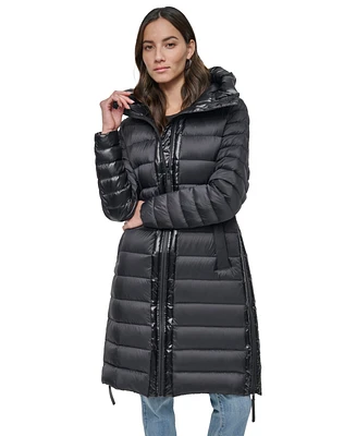 Dkny Jeans Women's Down Quilted Hooded Puffer Coat