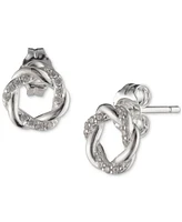 Lauren Ralph Lauren Sterling Silver Pave Open Knot Stud Earrings