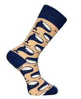 Love Sock Company Men's Luxury Cotton Patterned Novelty Crew Socks with Seamless Toe. Novelty Animals Bundle Sock, Pack Of 5