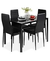 Best Choice Products -Piece Kitchen Dining Table Set w/ Glass Tabletop