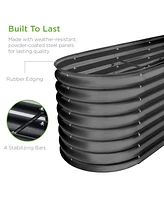 Best Choice Products 8x2x2ft Metal Raised Garden Bed, Oval Outdoor Planter Box w/ 4 Support Bars