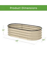 Best Choice Products 4x2x1ft Outdoor Raised Metal Oval Garden Bed, Planter Box for Vegetables, Flowers