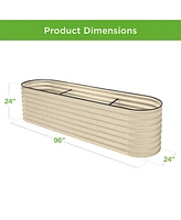 Best Choice Products 8x2x2ft Metal Raised Garden Bed, Oval Outdoor Planter Box w/ 4 Support Bars