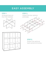 Best Choice Products 9-Cube Bookshelf, 11in Display Storage Compartment Organizer w/ 3 Removable Back Panels