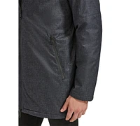 Kenneth Cole Men's Water-Resistant Hooded Stadium Coat with Removable Puffer Bib