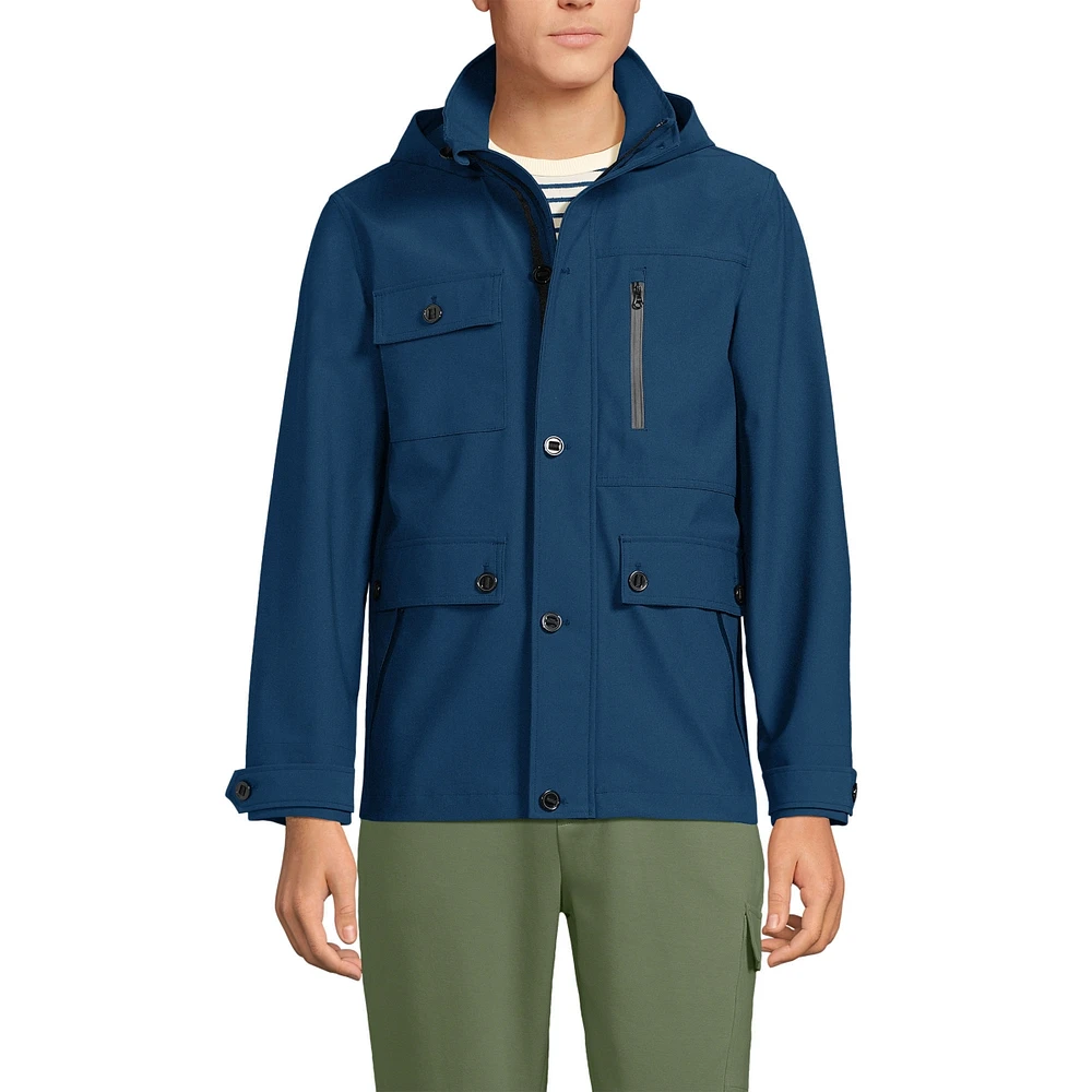 Lands' End Men's Multi Pocket Raincoat