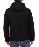 Kenneth Cole Men's Stand Collar Hooded Bib Boucle Coat