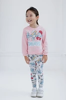 The Smurfs Toddler Girls Crossover Fleece Sweatshirt and Pants Outfit Set