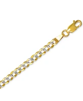 22" Two-Tone Open Curb Link Chain Necklace (3-5/8mm) in Solid 14k Gold & White Gold - Two