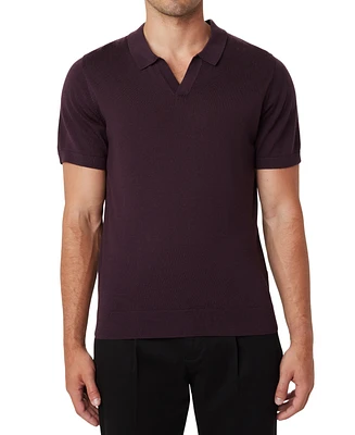 Frank And Oak Men's Regular-Fit Sweater-Knit Merino Wool Polo Shirt