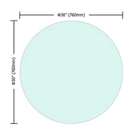30 Inch Round Tempered Glass Table Top Clear Glass 1/4 Inch Thick Flat Polished Edge