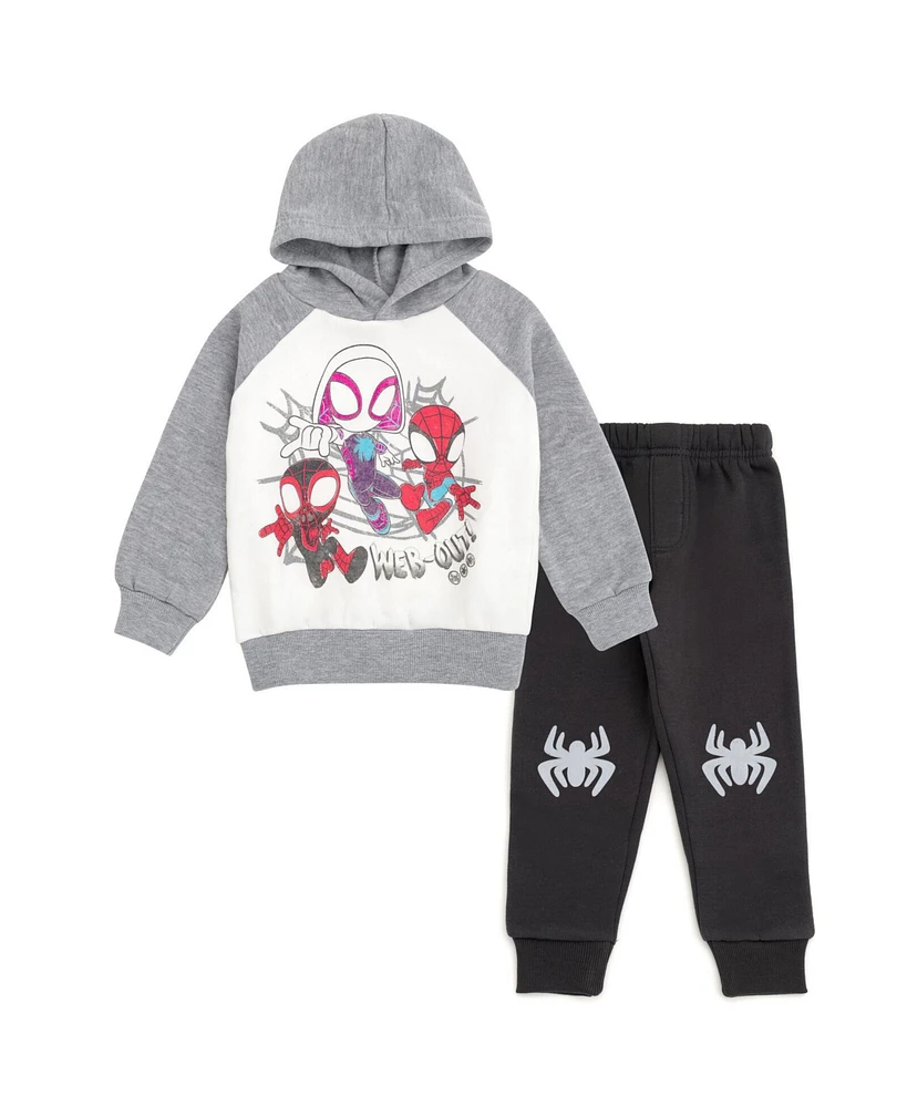 Marvel Little Boys Spidey and His Amazing Friends Fleece Pullover Hoodie Pants Outfit Set