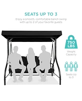 Best Choice Products 3-Seat Outdoor Converting Canopy Swing Glider Patio Hammock w/ Removable Cushions