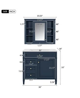 Slickblue 36'' Bathroom Vanity for Spacious Storage and Elegant Design