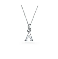 Bling Jewelry Abc Capital Block Letter Alphabet A-z Initial Pendant Necklace For Women .925 Sterling Silver