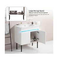 Slickblue 30-Inch Bathroom Vanity with Sink & Radar Sensing Light