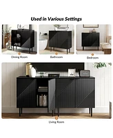 Hulala Home Halprin Modern Elegance Accent Cabinet with Wooden Legs