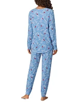 Cuddl Duds Women's 2-Pc. Printed Jogger Pajamas Set