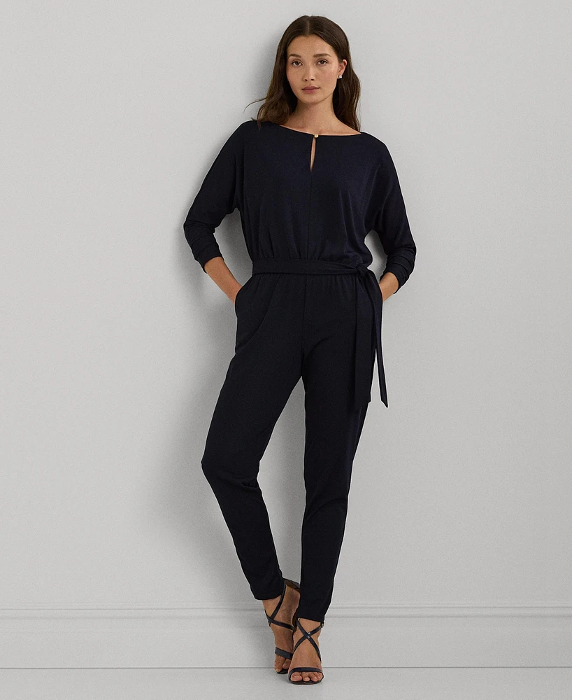 Lauren Ralph Women's Belted Jersey Dolman-Sleeve Jumpsuit