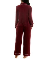 Roudelain Women's Waffle-Knit Notch Pajama Set