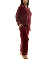 Roudelain Women's Waffle-Knit Notch Pajama Set