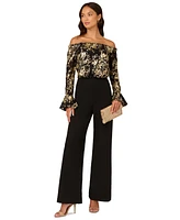 Adrianna Papell Women's Off-The-Shoulder Lace & Crepe Jumpsuit