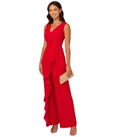 Adrianna Papell Women's Ruffle Knit Crepe Jumpsuit