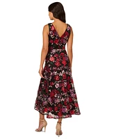 Adrianna Papell Women's Floral Sequin Fit & Flare Dress