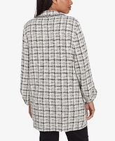 Ruby Rd. Petite Notch Collar Metallic Tweed Boucle Jacket