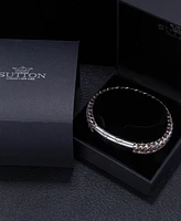 Rhona Sutton Silver Brown Cord with Chain Stainless Steel Bracelet