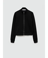 Mango Women's Double Zip Detail Bomber Jacket