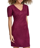 kensie Women's Short-Sleeve V-Neck Sheath Dress