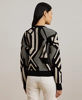 Lauren Ralph Women's Geo-Motif Crewneck Sweater