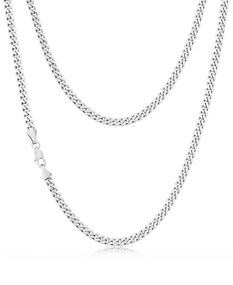 Rhona Sutton Silver Miami Cuban 5MM Stainless Steel Chain Necklace