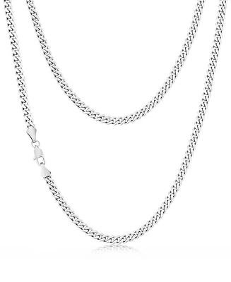 Rhona Sutton Silver Miami Cuban 5MM Stainless Steel Chain Necklace