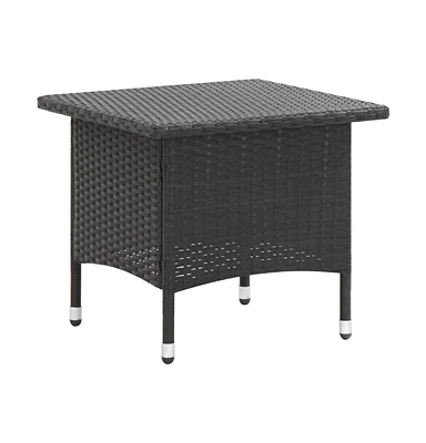 vidaXL Tea Table 19.7"x19.7"x18.5" Poly Rattan