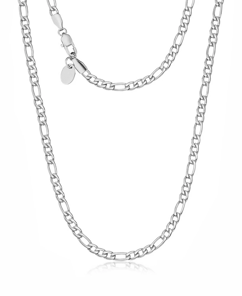 Rhona Sutton Silver Stainless Steel 5MM Figaro Chain Necklace