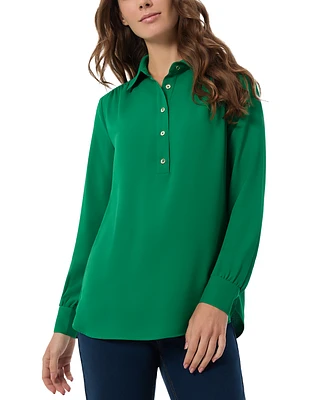 Jones New York Women's Side-Button Shirttail Top